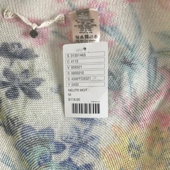 NWT Anthropologie Shawl-Collared Cardigan with Floral Print and Swing Hem Size M - Picture 8 of 16